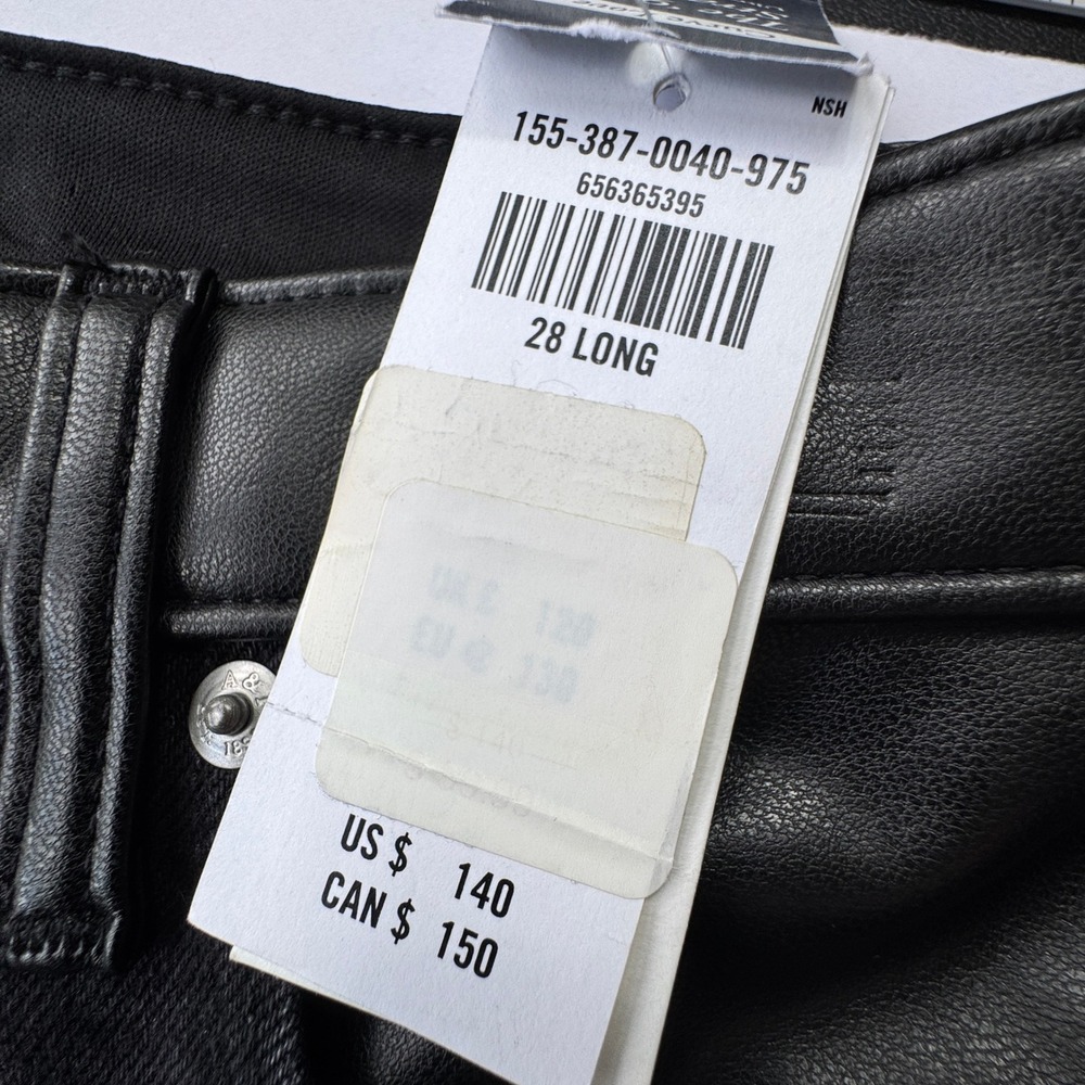 Abercrombie & Fitch Black 90s Straight Ultra High Rise Jeans Womens 6 Long NWT - Picture 6 of 16